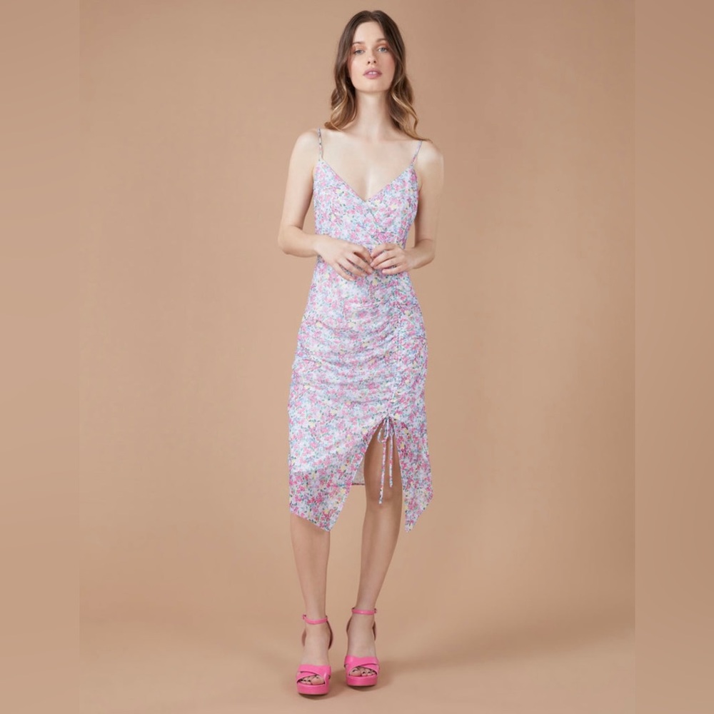 BCBGENERATION Lisa Shirred Mesh Dress